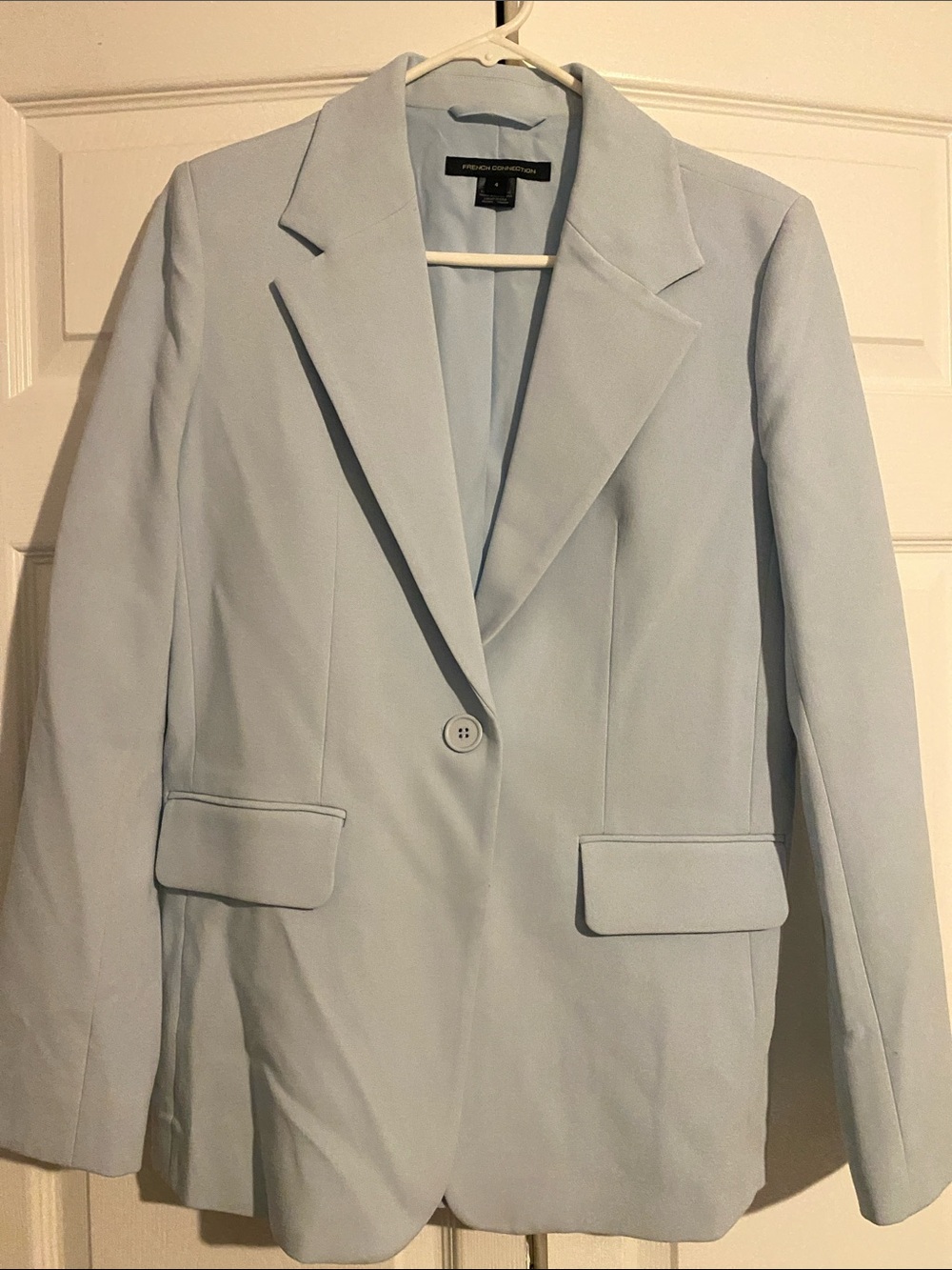 French Connection Pale Blue Single-Button Blazer